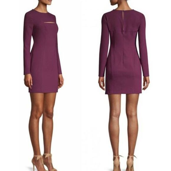 Revolve Likely Keller Long Sleeve Mini Dress bodycon cut out in Purple Plum sz 4 - Picture 1 of 15